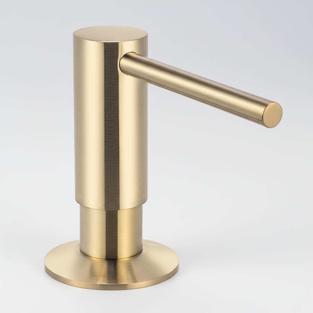 Inbouw Zeepdispenser met Messing Pomp 500ml Mat Zwart Modern Design voor Keuken Badkamer Sanitair Spoelbak | Sulvida