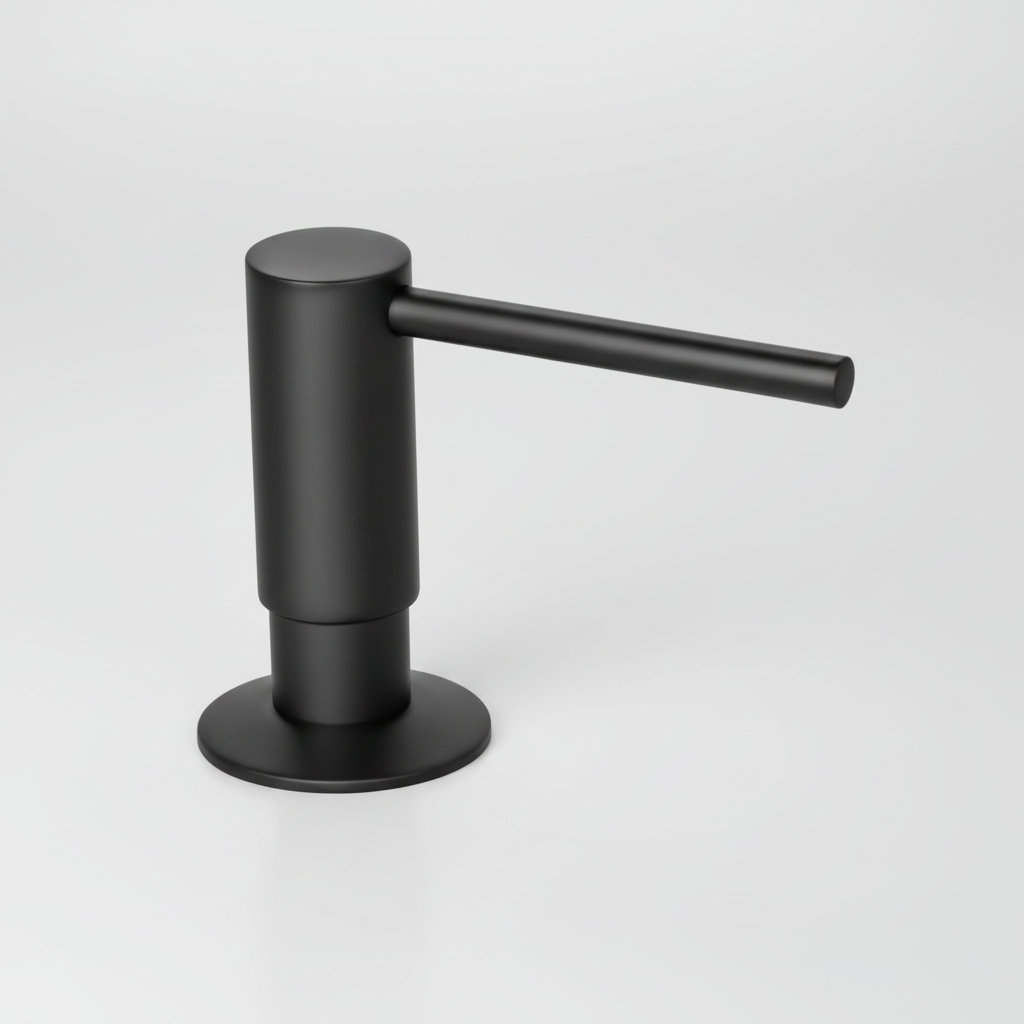 Inbouw Zeepdispenser met Messing Pomp 500ml Mat Zwart Modern Design voor Keuken Badkamer Sanitair Spoelbak | Sulvida
