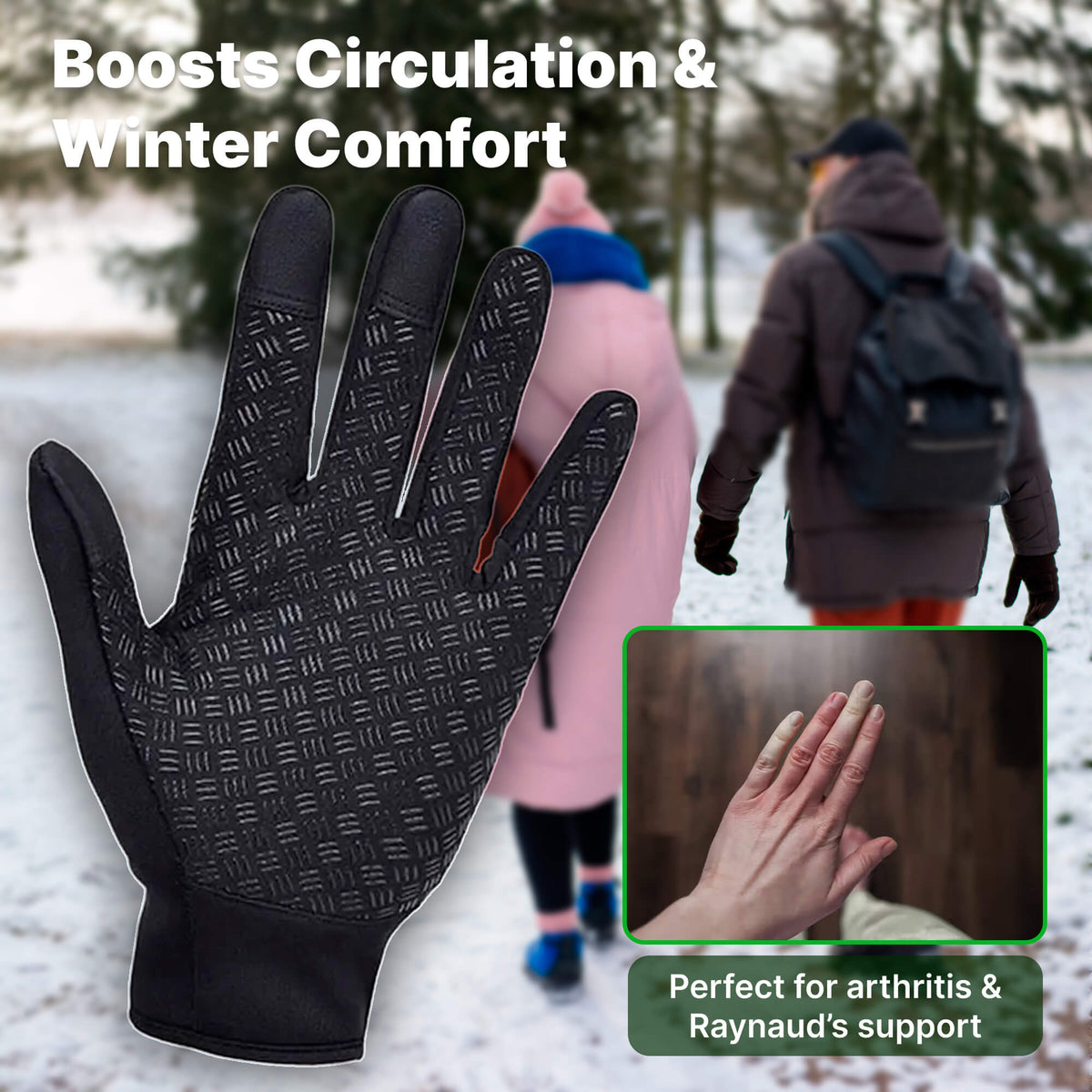 Verwarmde Winterhandschoenen Touchscreen Winddicht Antislip Thermo Outdoor Sporthandschoenen Ski Zwart | Sulvida