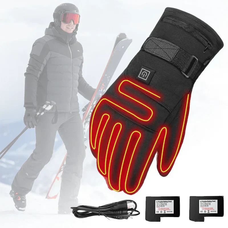 Verwarmde Handschoenen met 3 Warmtestanden Waterbestendig Touchscreen Winter Skiën Snowboarden Outdoor | Sulvida