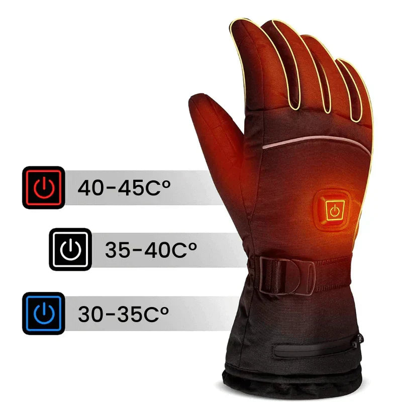 Verwarmde Handschoenen met 3 Warmtestanden Waterbestendig Touchscreen Winter Skiën Snowboarden Outdoor | Sulvida