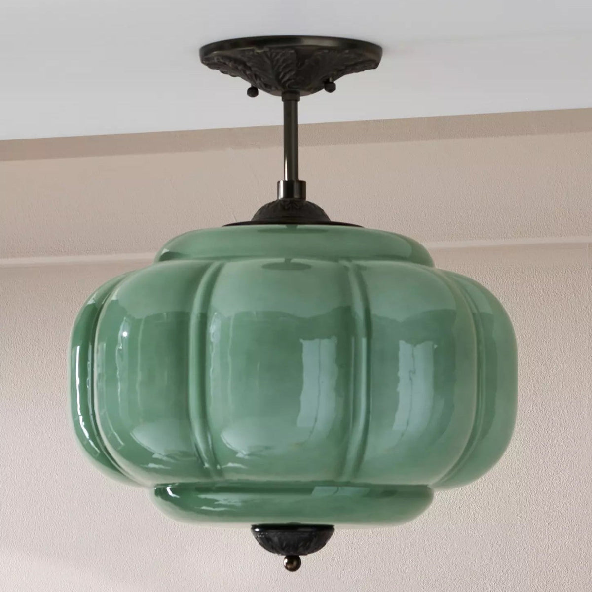 Plafonnier Glas Groen Goud Zwart Wit Badkamer Hal Keuken Slaapkamer Vintage Design Dimbaar E27 Plafondlamp | Sulvida