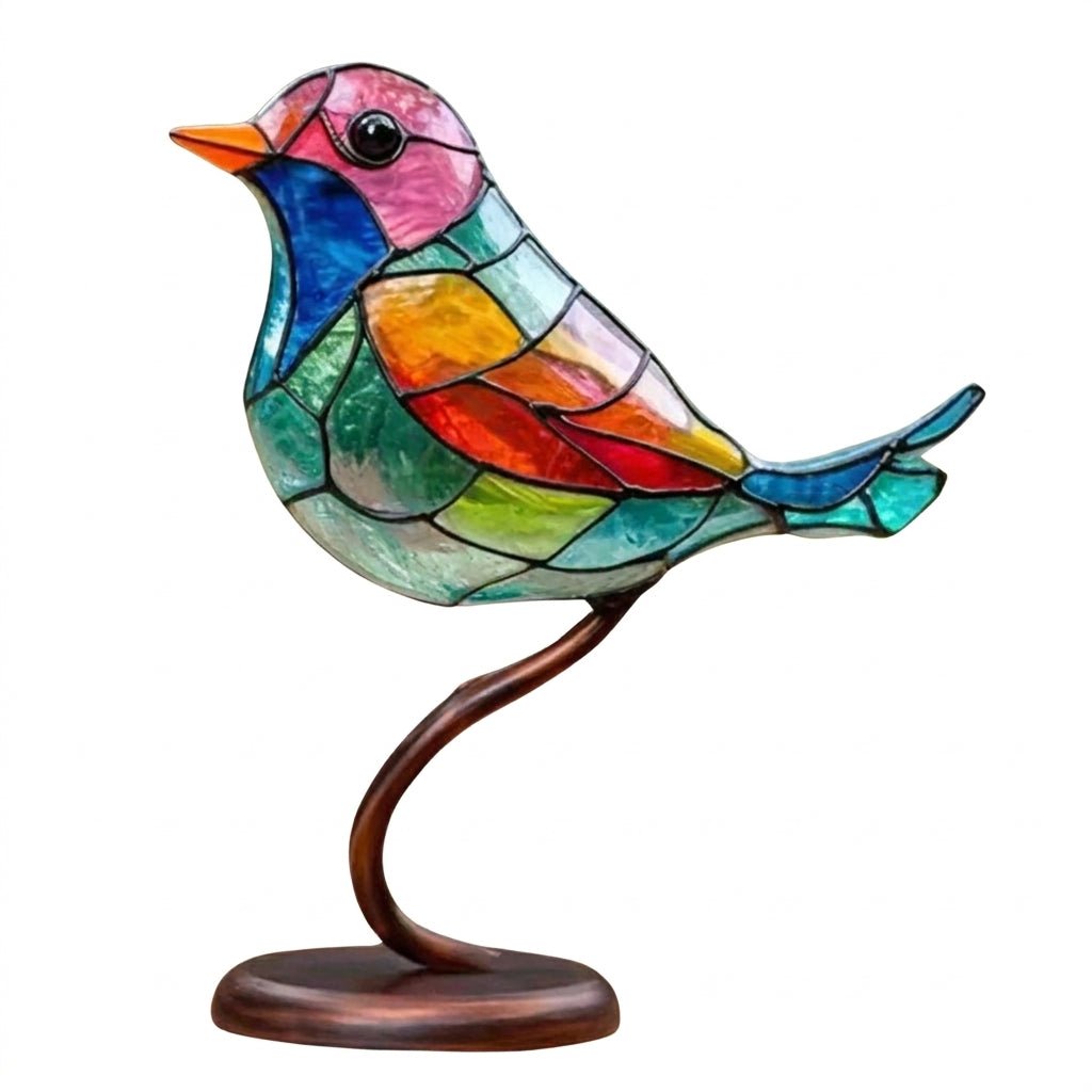 Glazen Vogels op Tak Decoratie Gekleurde Vogeltjes Interieurornament Woonkamer Bureau Decoratiebeelden | Sulvida