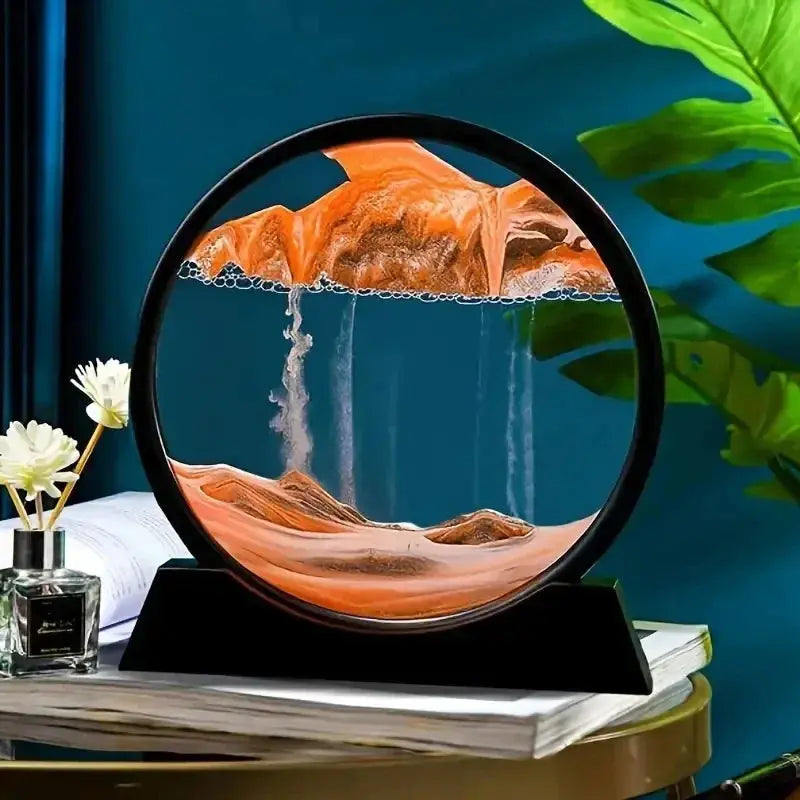 Bewegende Zandkunst 25×20 cm Decoratief Glasframe Ontspanningsbeeld Vier Kleuren Woonaccessoire Bureaudecoratie | Sulvida
