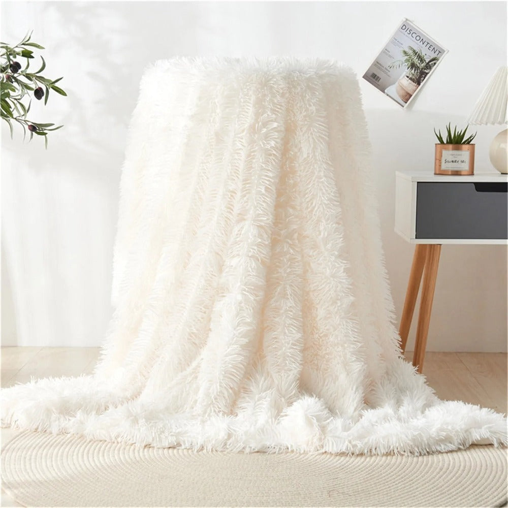 Imitatiebont Plaid Dubbelzijdig Luxe Fleece Deken Bank Bed Decoratief Zacht Wollig Warm Herfst Winter Woonkamer | Sulvida