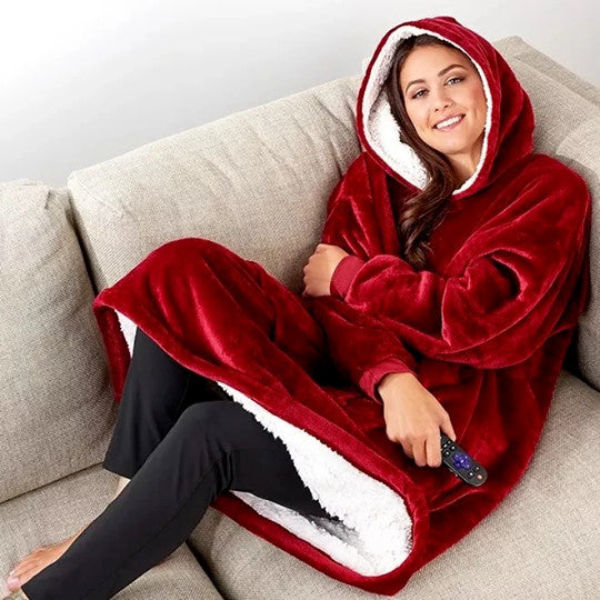 Zachte Sherpa Fleece Hoodie Oversized met Capuchon Comfort Warme Lounge Thuiskleding Relaxkleding Huispak | Sulvida