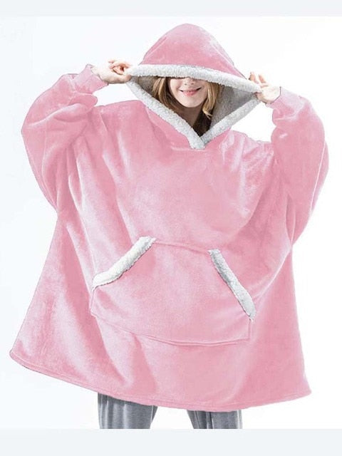 Zachte Sherpa Fleece Hoodie Oversized met Capuchon Comfort Warme Lounge Thuiskleding Relaxkleding Huispak | Sulvida