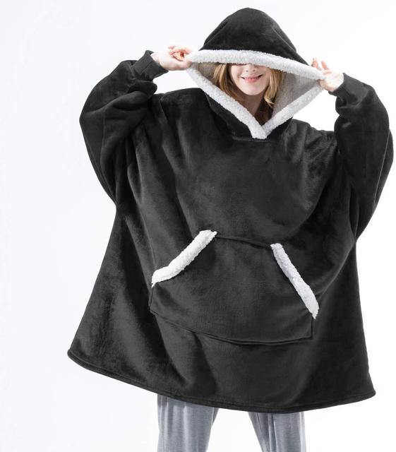 Zachte Sherpa Fleece Hoodie Oversized met Capuchon Comfort Warme Lounge Thuiskleding Relaxkleding Huispak | Sulvida