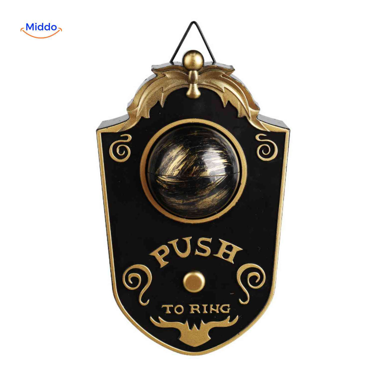 Decoratieve Oogdeurbel Halloween Gotisch PVC Goud Zwart Lichteffect Geluid Ophangbaar Herbruikbaar Deur | Sulvida