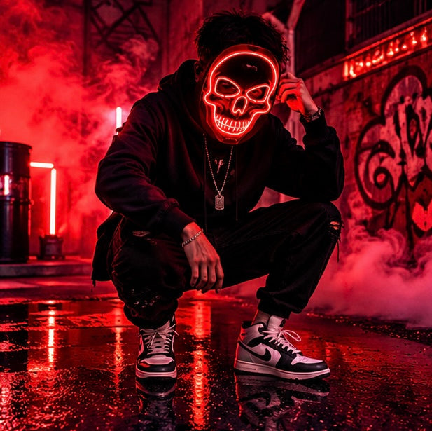 Verlicht Schedel Masker LED Volgelaat Halloween Cosplay Carnaval Feestartikelen Theater Mysterieus Griezel | Sulvida