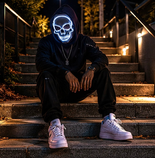 Verlicht Schedel Masker LED Volgelaat Halloween Cosplay Carnaval Feestartikelen Theater Mysterieus Griezel | Sulvida