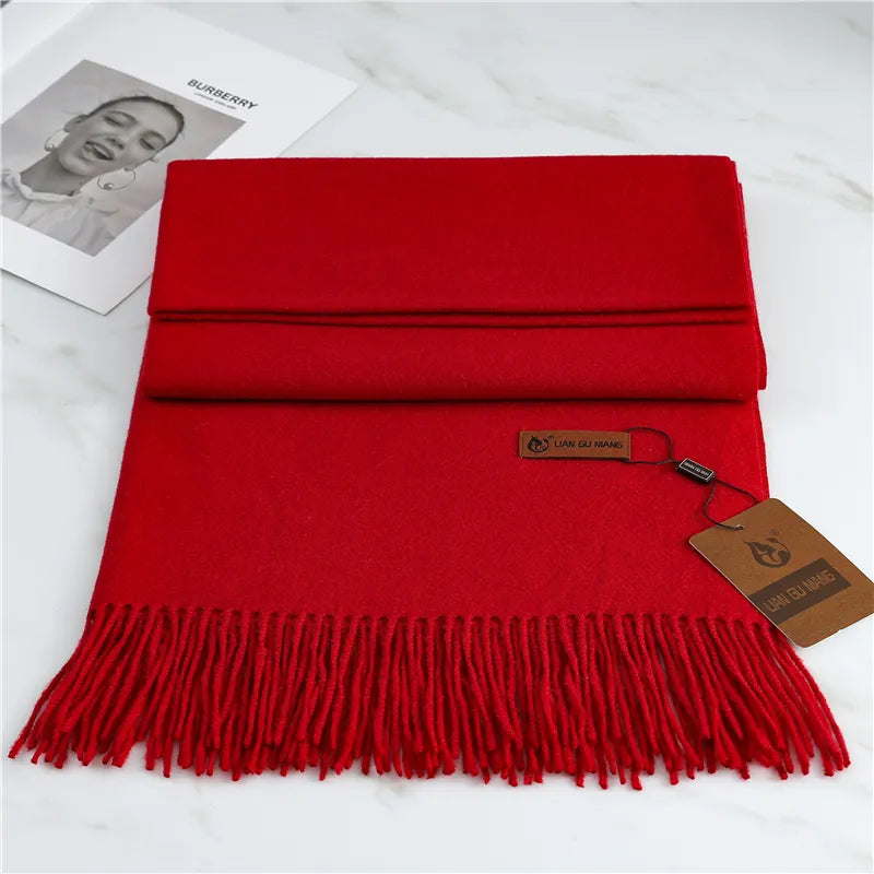 Écharpe de luxe en cachemire, chaude et élégante, 190x68cm, fine et douce, écharpe d’hiver pour femme et homme, accessoire élégant, 10 couleurs | Sulvida