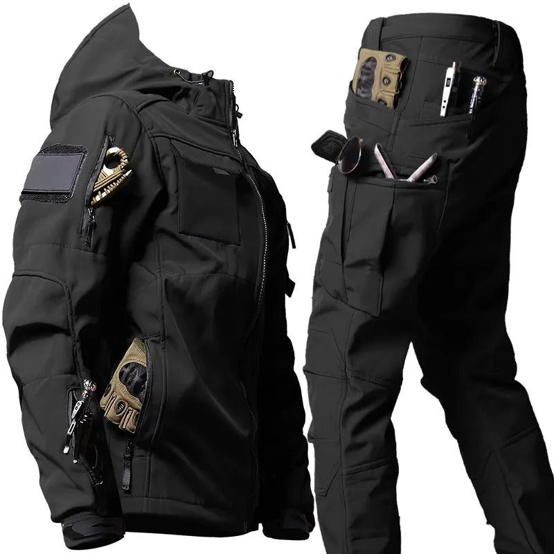 Waterdichte Outdoor Herenset Jack Cargobroek Capuchon Cargo Zakken Wandeloutfit Winddicht Ademend Trekking | Sulvida