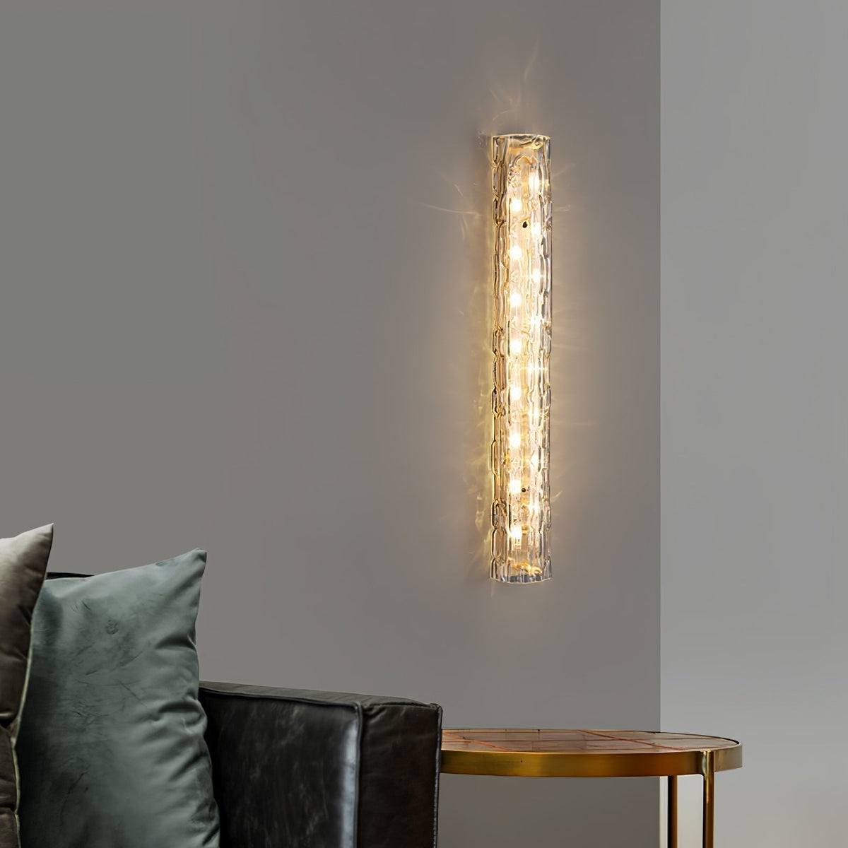 Wandlamp Gouden Messing met Glazen Kap 45-60cm Warm Wit LED Verlichting voor Woonkamer Slaapkamer Hal | Sulvida