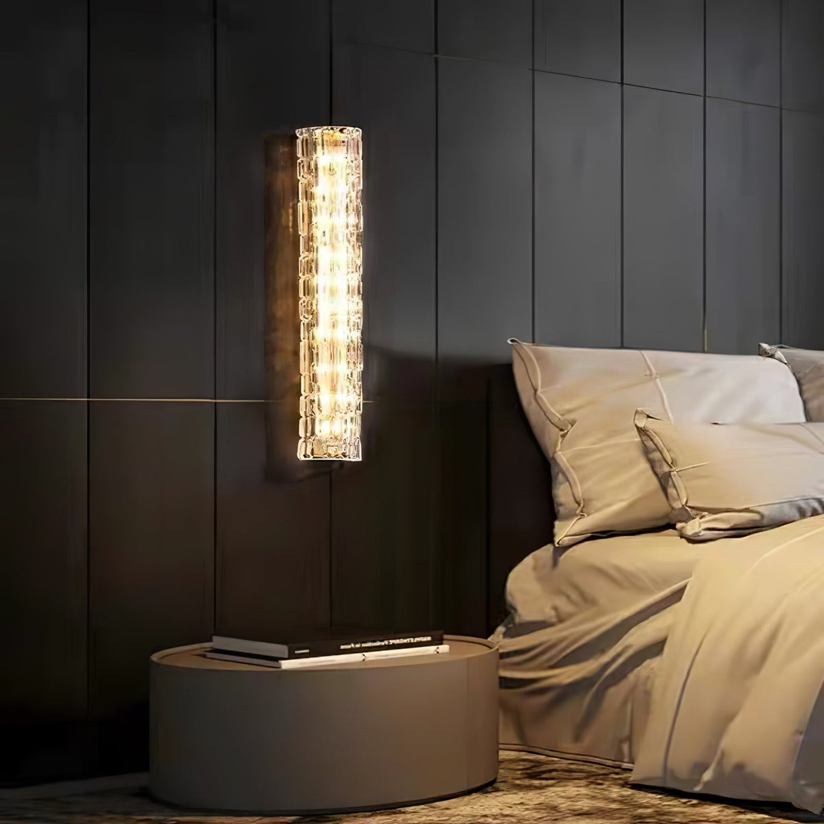 Wandlamp Gouden Messing met Glazen Kap 45-60cm Warm Wit LED Verlichting voor Woonkamer Slaapkamer Hal | Sulvida