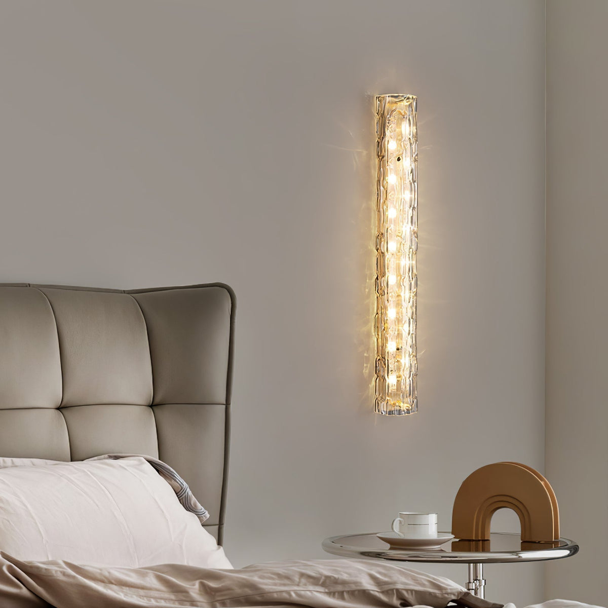 Wandlamp Gouden Messing met Glazen Kap 45-60cm Warm Wit LED Verlichting voor Woonkamer Slaapkamer Hal | Sulvida