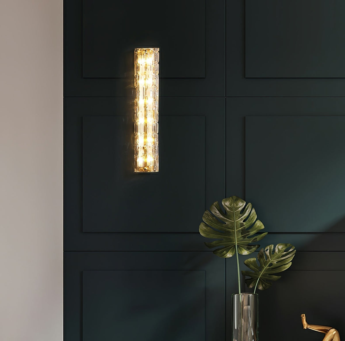 Wandlamp Gouden Messing met Glazen Kap 45-60cm Warm Wit LED Verlichting voor Woonkamer Slaapkamer Hal | Sulvida