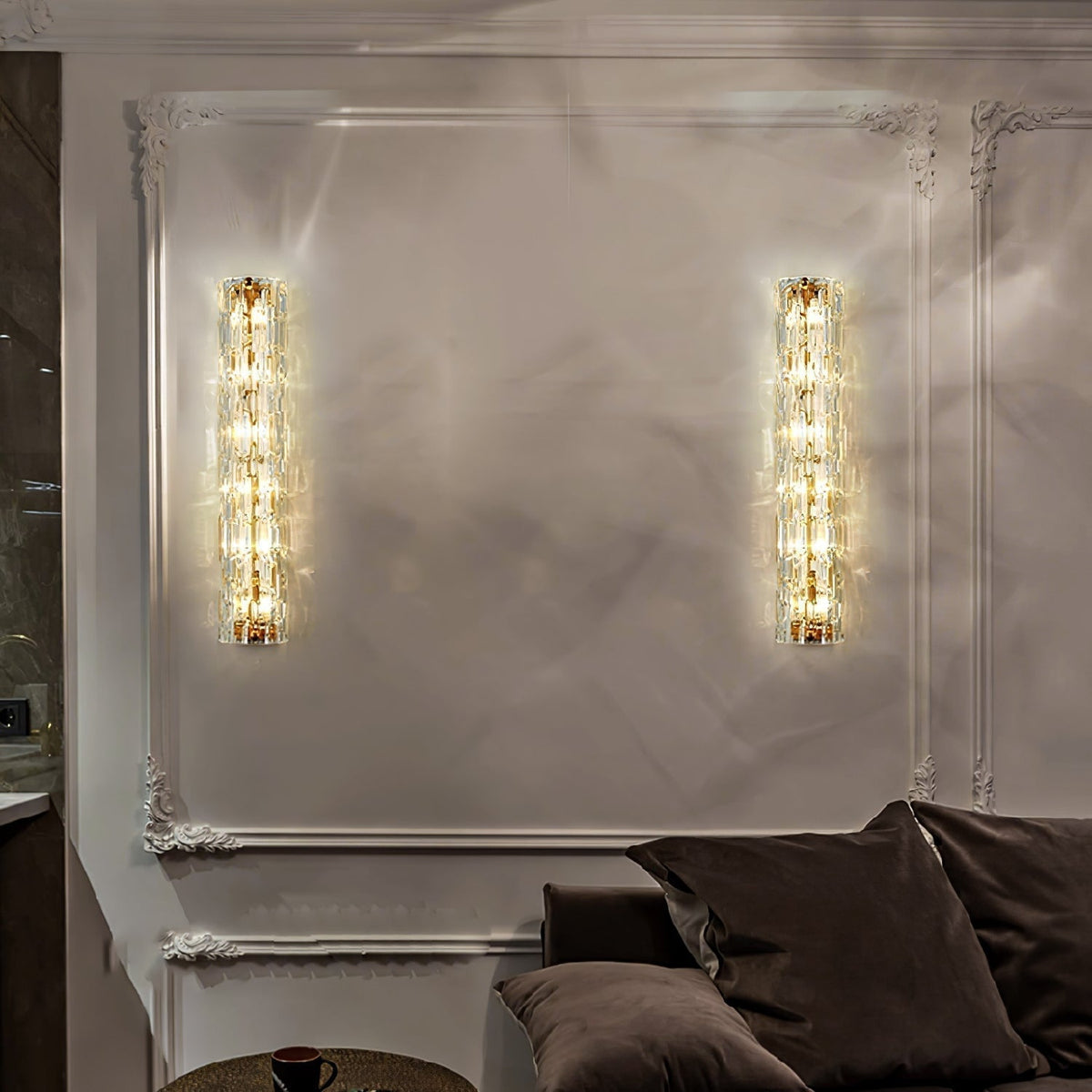 Wandlamp Gouden Messing met Glazen Kap 45-60cm Warm Wit LED Verlichting voor Woonkamer Slaapkamer Hal | Sulvida