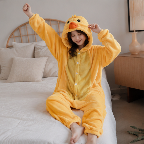 Kinderonesie Dierenpak Flanel Capybara Design met Capuchon Warm Loungen Verkleedkostuum Jongens Meisjes | Sulvida