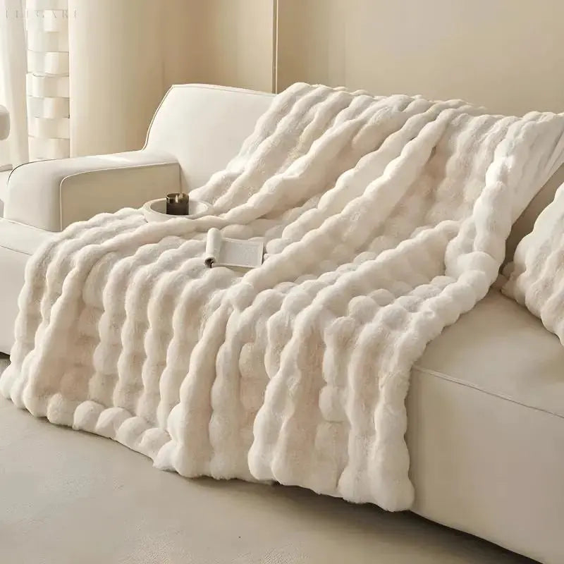 Zachte Fleece Deken 100x160 cm Khaki Warm Dubbelzijdig Pluche Plaid Winter Woondeken Slaapkamer Bank | Sulvida