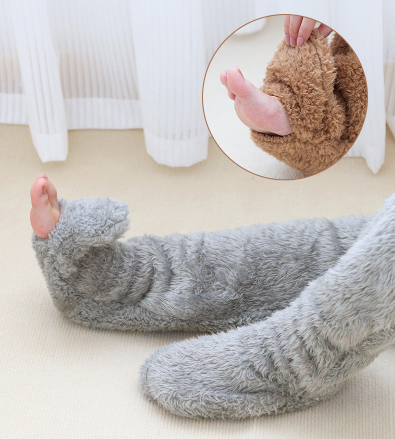 Luxe pluche huissokken extra zacht en warm voor thuis dames heren antislip pantoffelsokken winter comfortabel | Sulvida