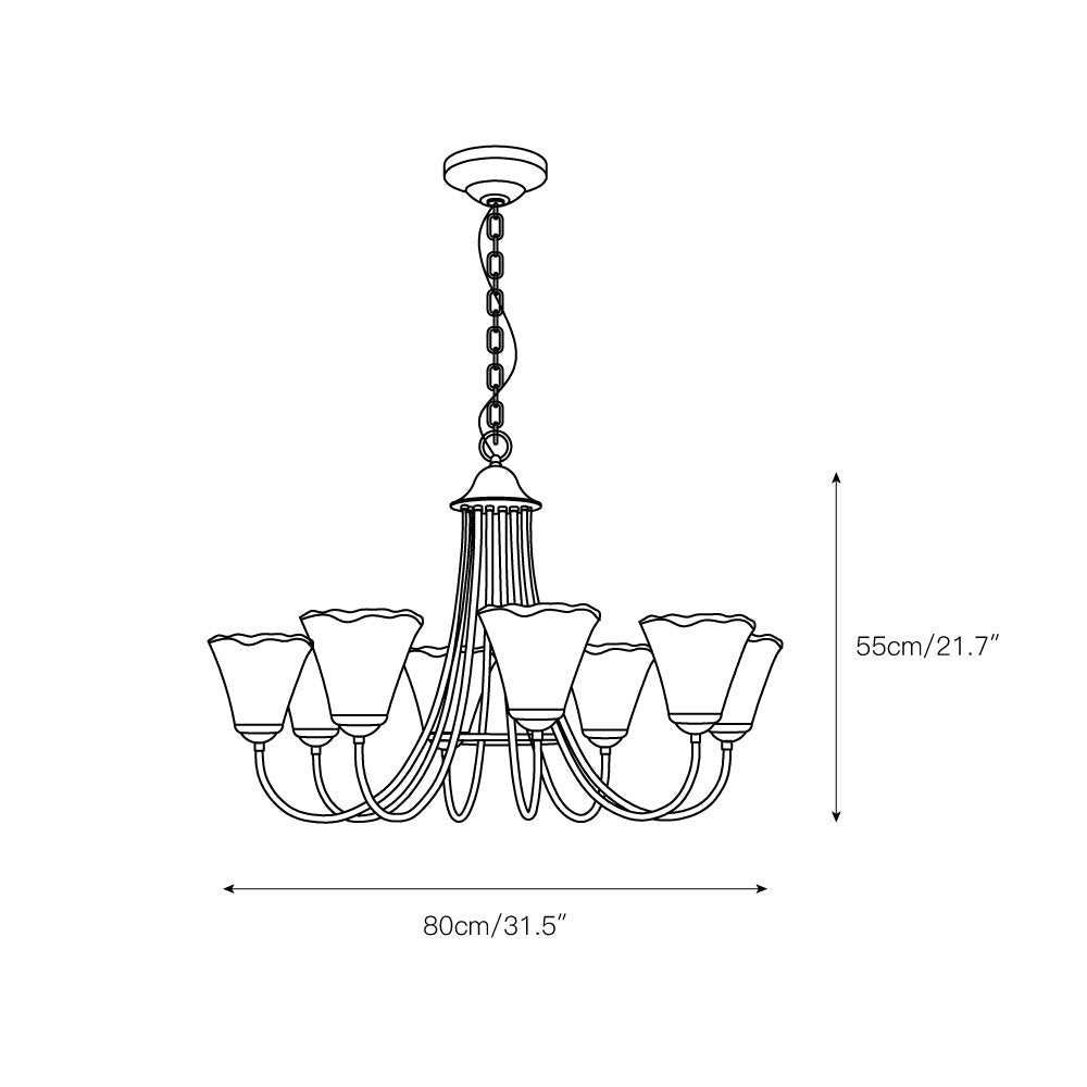 Kroonluchter Amber Glas met Messing Armatuur Eetkamer Woonkamer Hanglamp Verstelbaar E14 Fitting Sfeerlicht | Sulvida
