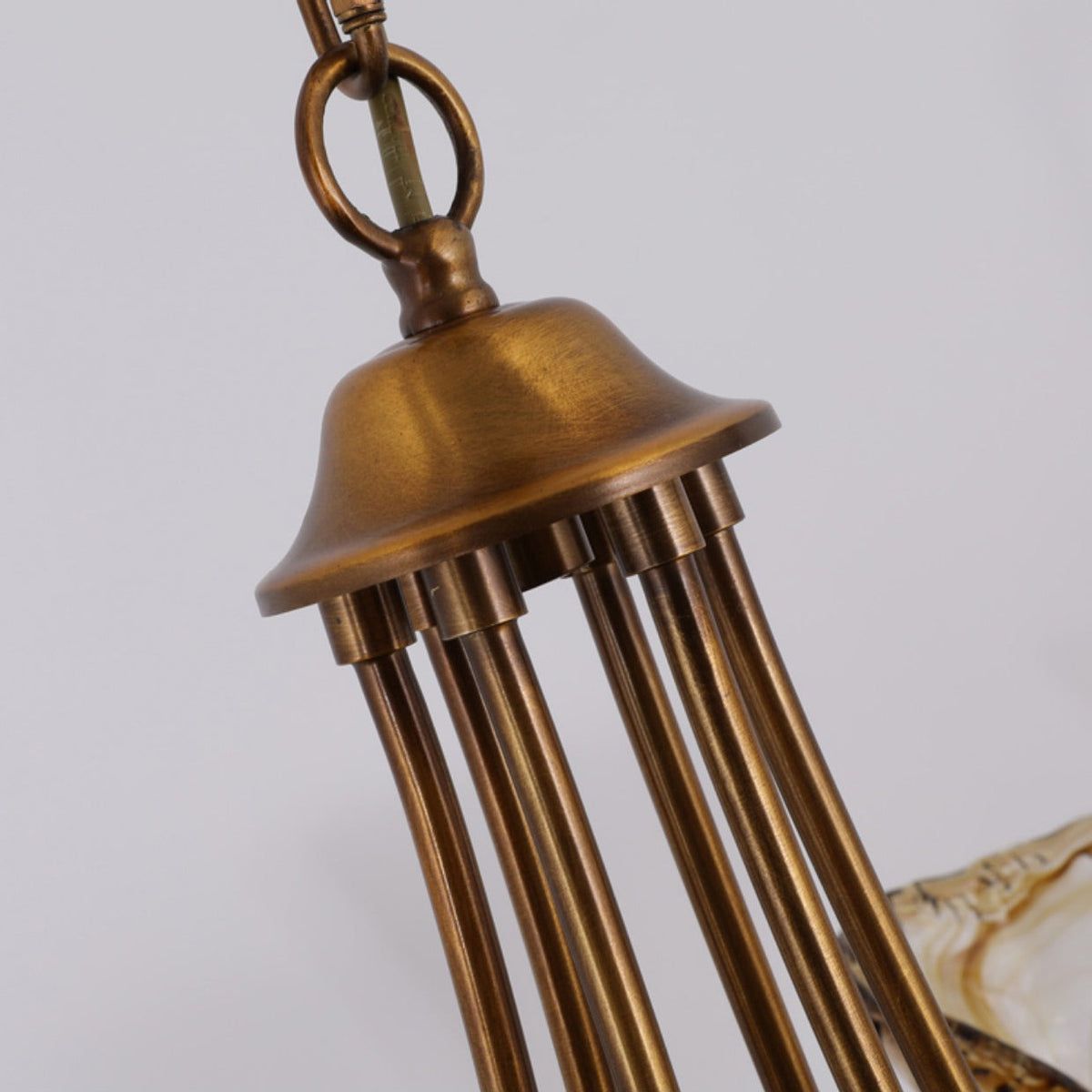Kroonluchter Amber Glas met Messing Armatuur Eetkamer Woonkamer Hanglamp Verstelbaar E14 Fitting Sfeerlicht | Sulvida