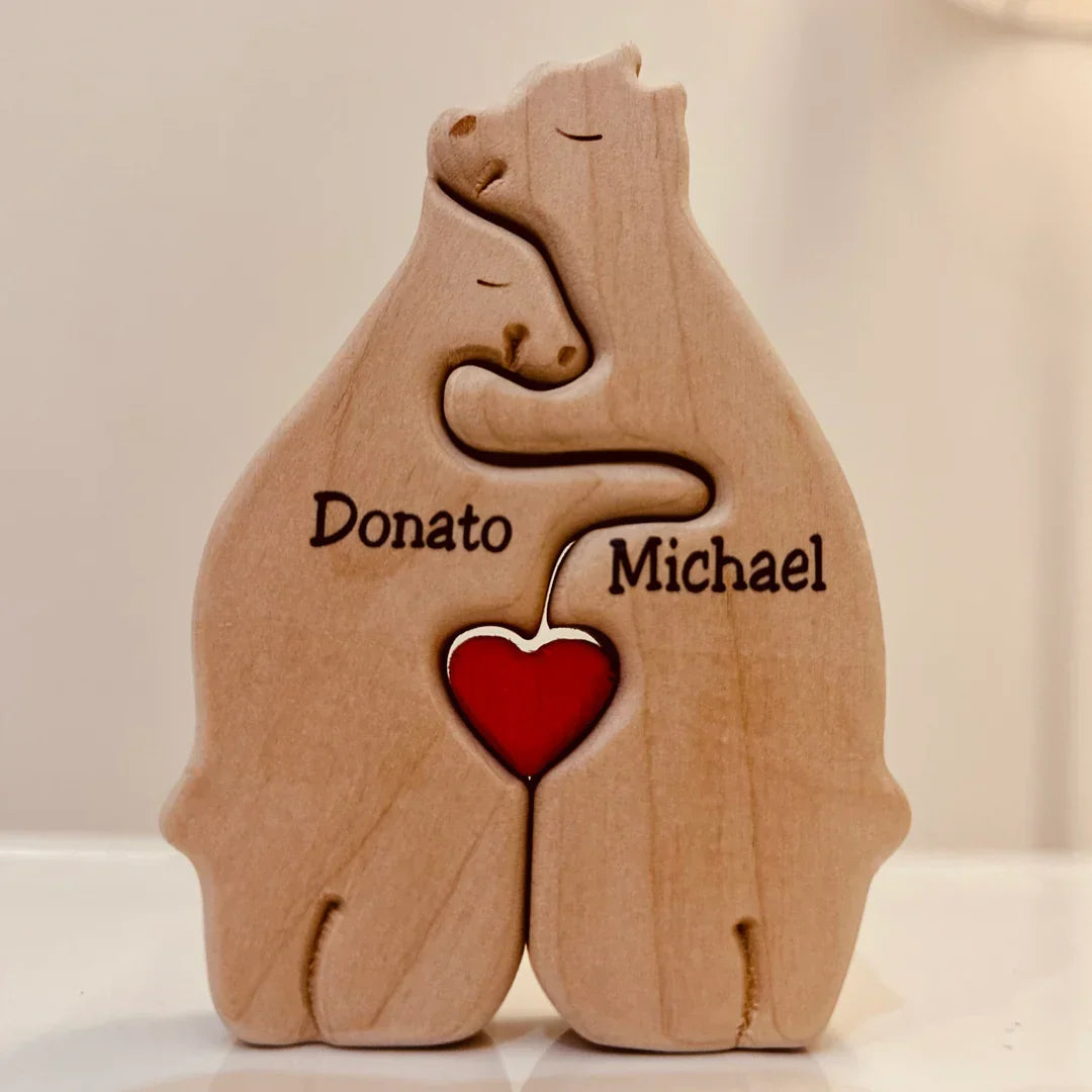 Houten familiefiguurtjes personaliseerbaar woonkamer decoratie miniatuur handgemaakt cadeau speelgoed | Sulvida