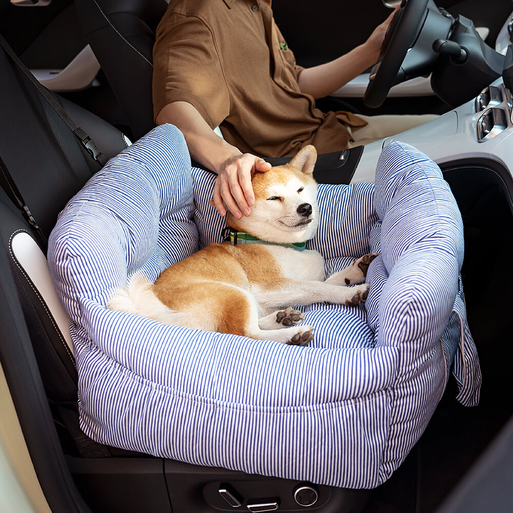 Reisautostoel voor Honden Groot Formaat Draagbaar Zacht Katoenen Zitkussen met Diepe Rand Veilig Autobed | Sulvida