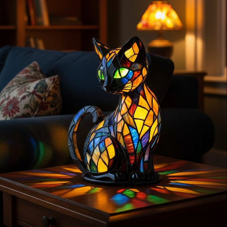 LED Nachtlampje Kat met Zacht Licht Sfeerverlichting Kinderkamer Bureaulamp Aanraakbediening Slaapkamer | Sulvida
