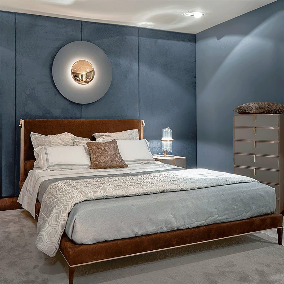 Moderne wandlamp eclips met LED verlichting voor woonkamer slaapkamer hal minimalistisch design rond metaal | Sulvida