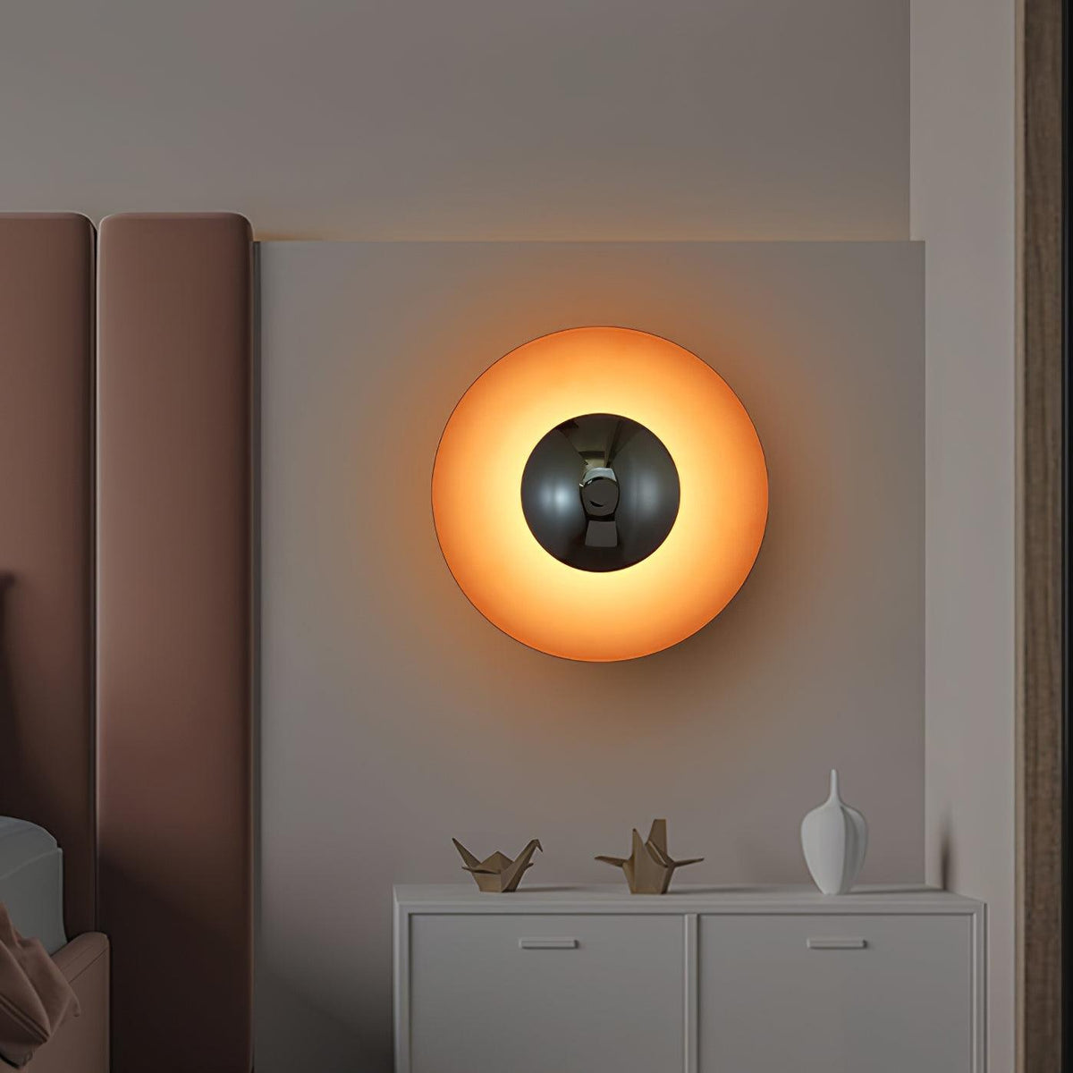 Moderne wandlamp eclips met LED verlichting voor woonkamer slaapkamer hal minimalistisch design rond metaal | Sulvida