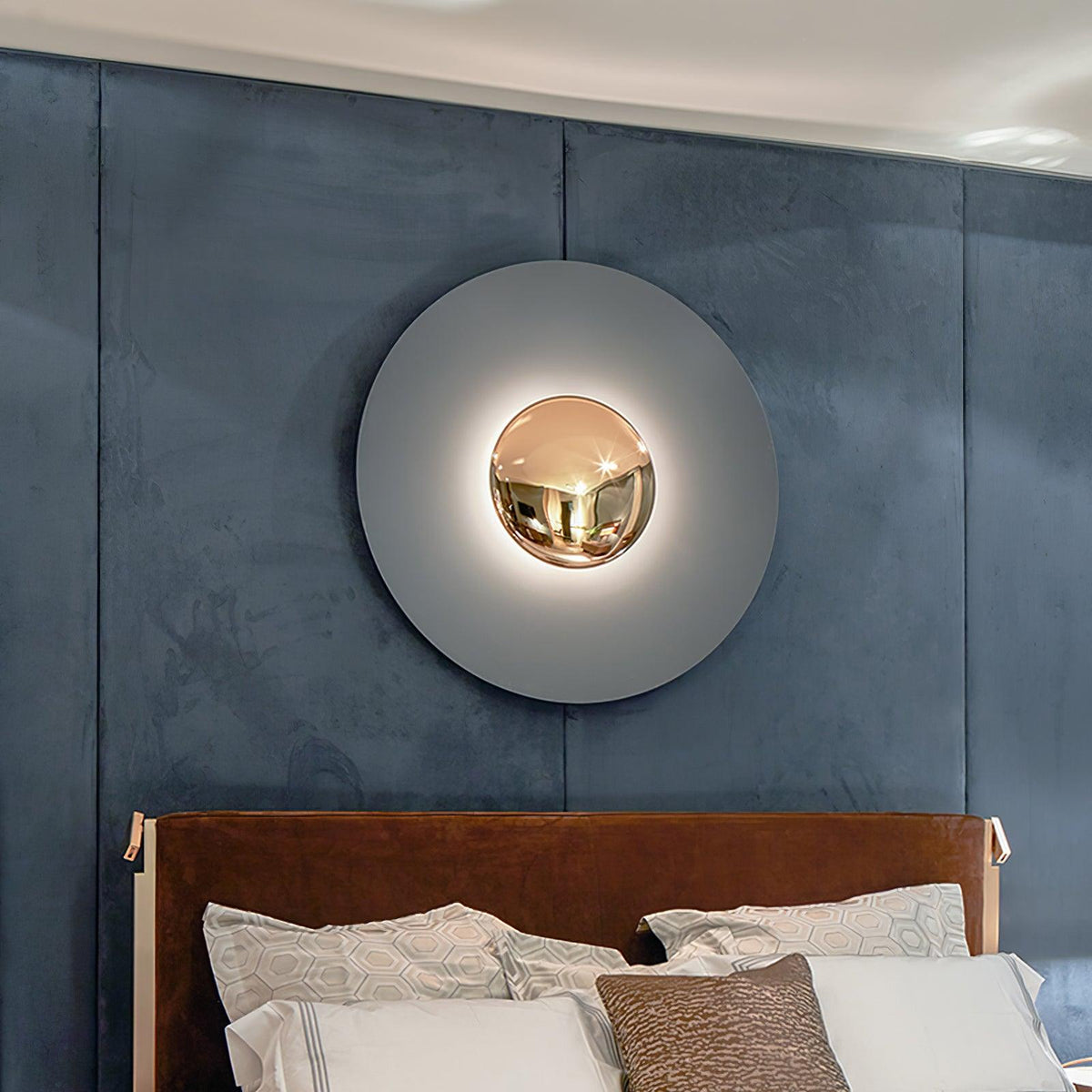 Moderne wandlamp eclips met LED verlichting voor woonkamer slaapkamer hal minimalistisch design rond metaal | Sulvida