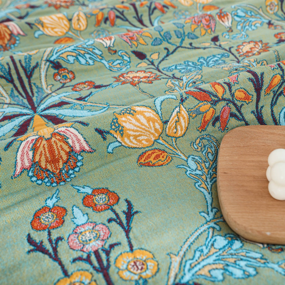 Omkeerbare Katoenen Sprei Wild Petal Jacquardweefsel Bloemenprint Kwastjes Bedsprei Plaid 200×230 cm | Sulvida