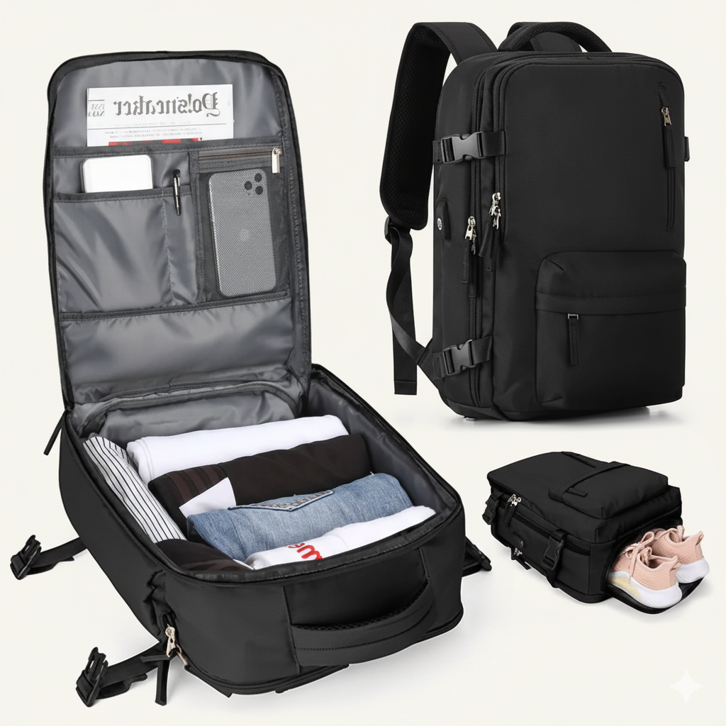 Reisrugzak 35L Multifunctioneel Waterdicht met USB-Poort en Diefstalbeveiliging – Uniseks Reis Wandel Rugtas | Sulvida