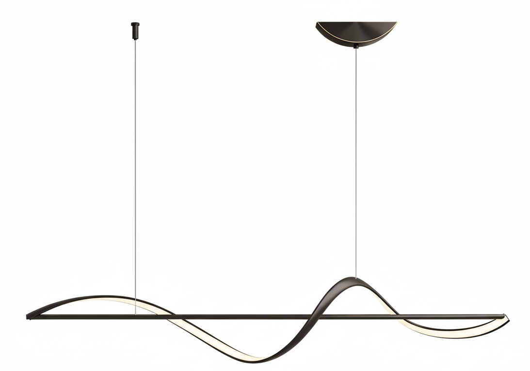 Spiraalvormige LED-hanglamp aluminium afwerking boven woonkamer eetkamer slaapkamer modern design sfeerverlichting | Sulvida