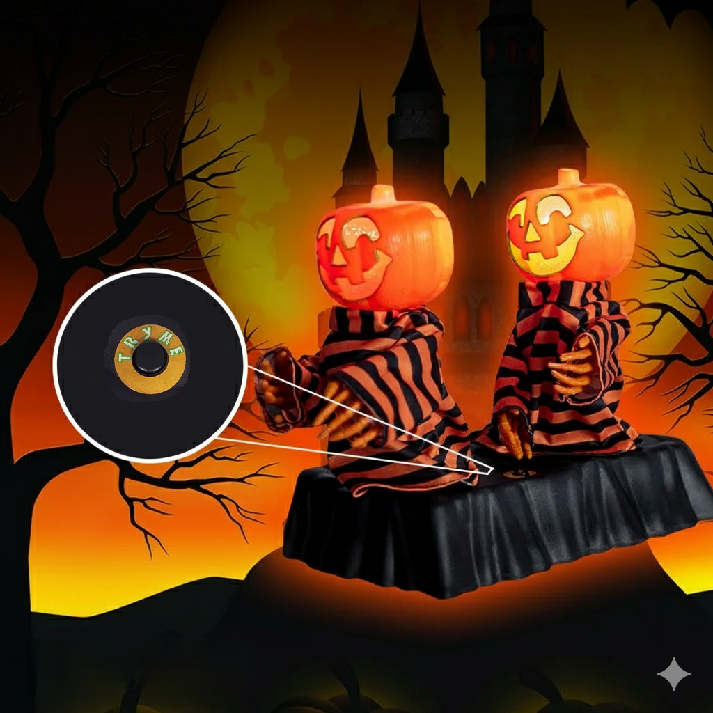 Gemotoriseerd Halloween Skelet met Pompoen Duo LED Verlichting Geluid Beweging Spookdecoratie Tuin Buiten | Sulvida