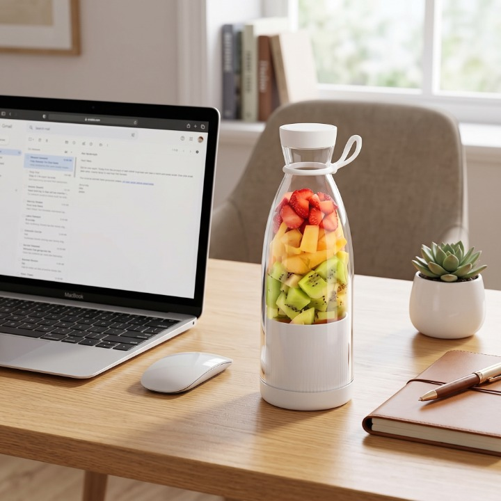 Draagbare Smoothiemaker USB Oplaadbaar 6 Messen BPA-Vrij Blenderfles voor Milkshakes Shakes Smoothies Onderweg | Sulvida