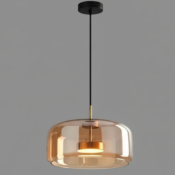Glazen Hanglamp Rookglas Amber LED Eetkamer Woonkamer Sfeerlicht Modern Design Plafondlamp Verlichting | Sulvida