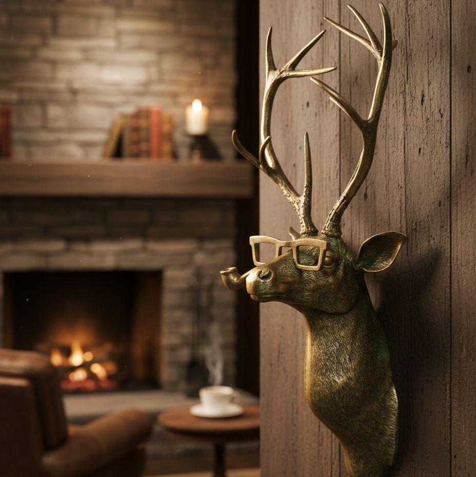 Wanddecoratie Hertengewei Frankie - Modern Sculpturaal Design - Decoratief Hert voor Woonkamer & Hal | Sulvida