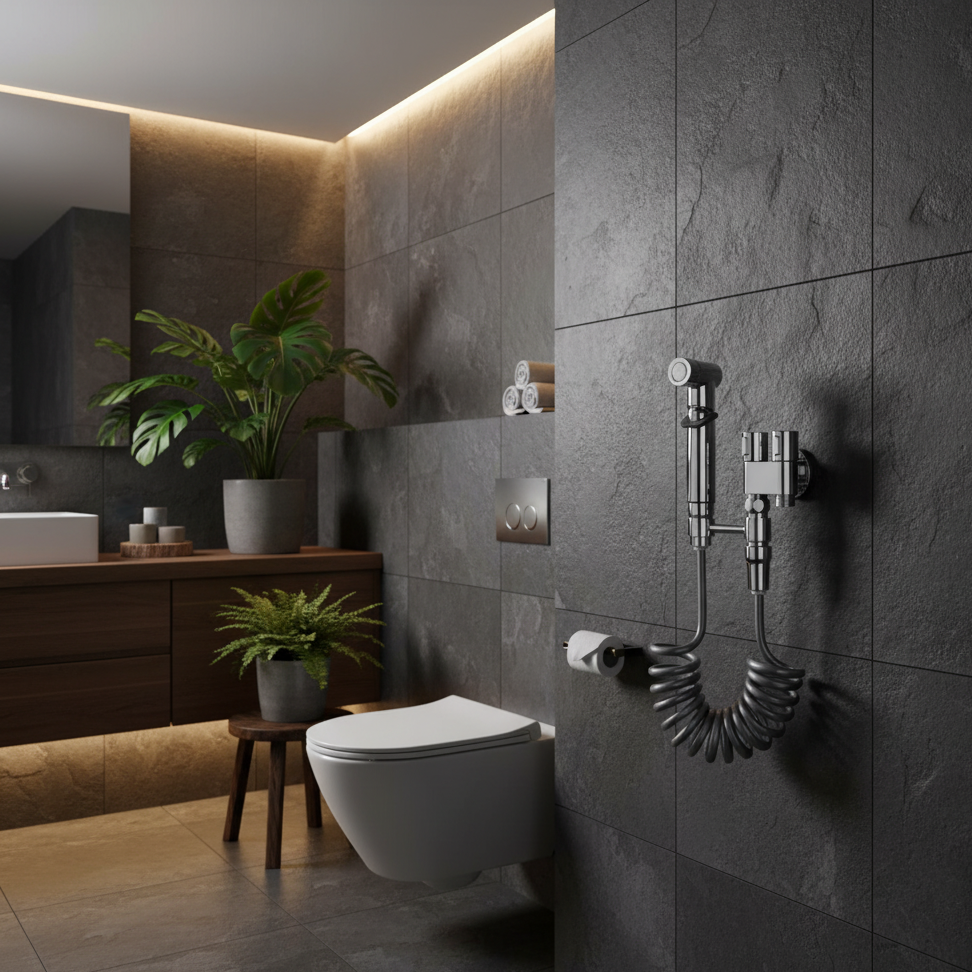 Roestvrijstalen Bidetsproeier met Instelbare Waterdruk en Ergonomische Greep voor Toilet en WC Hygiëne | Sulvida