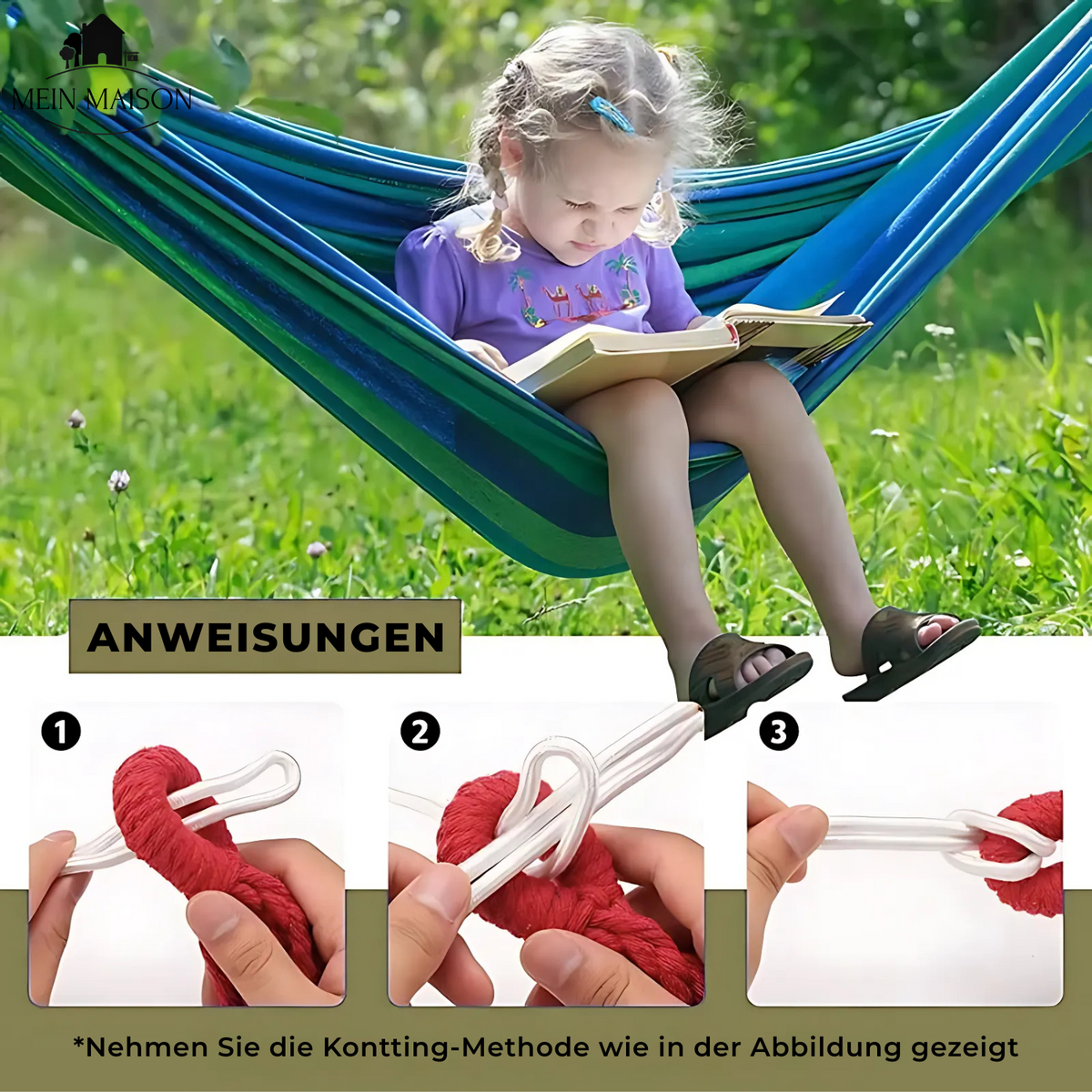 Hangmat Canvas met Draagzak 200kg Draagkracht Antislip Stabiel voor Tuin Camping Balkon Reis Outdoor | Sulvida