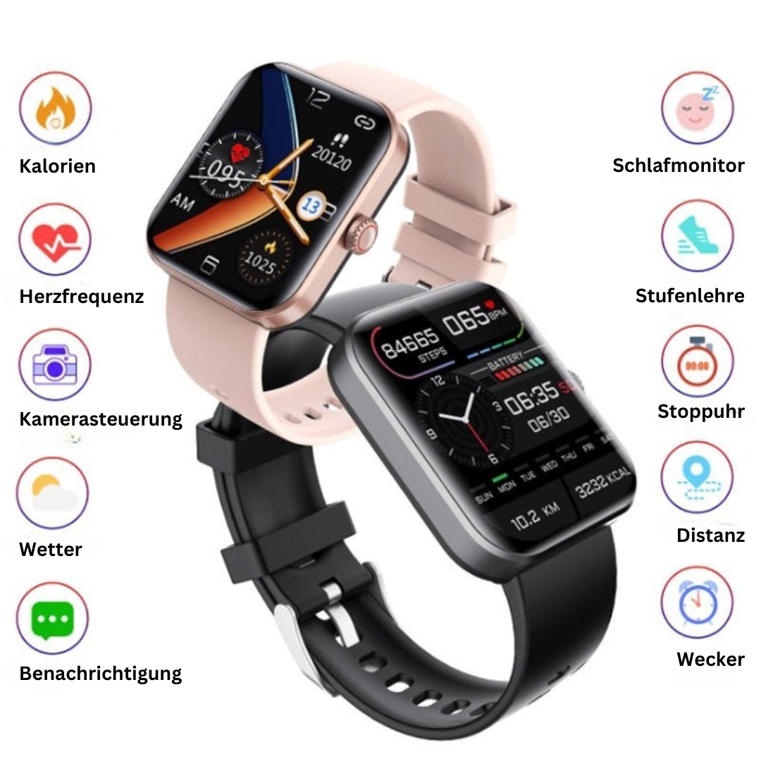 Smartwatch met Bloedsuikermeting Draadloos Hartslagmeter Bloeddruk Zuurstof Gezondheidsmonitor Polshorloge | Sulvida