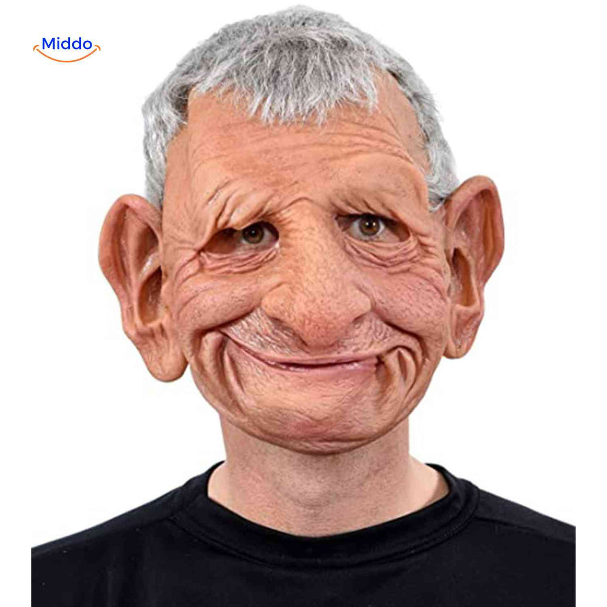 Latex Volledig Gezichtsmasker Oudere Man Realistisch Halloween Karakter Vermomming met Baard Feest Kostuum | Sulvida