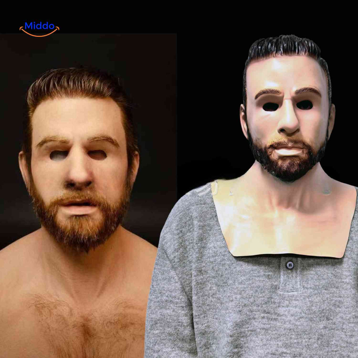 Latex Volledig Gezichtsmasker Oudere Man Realistisch Halloween Karakter Vermomming met Baard Feest Kostuum | Sulvida