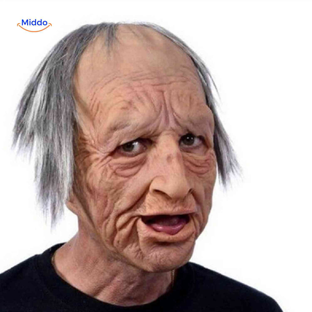 Latex Volledig Gezichtsmasker Oudere Man Realistisch Halloween Karakter Vermomming met Baard Feest Kostuum | Sulvida