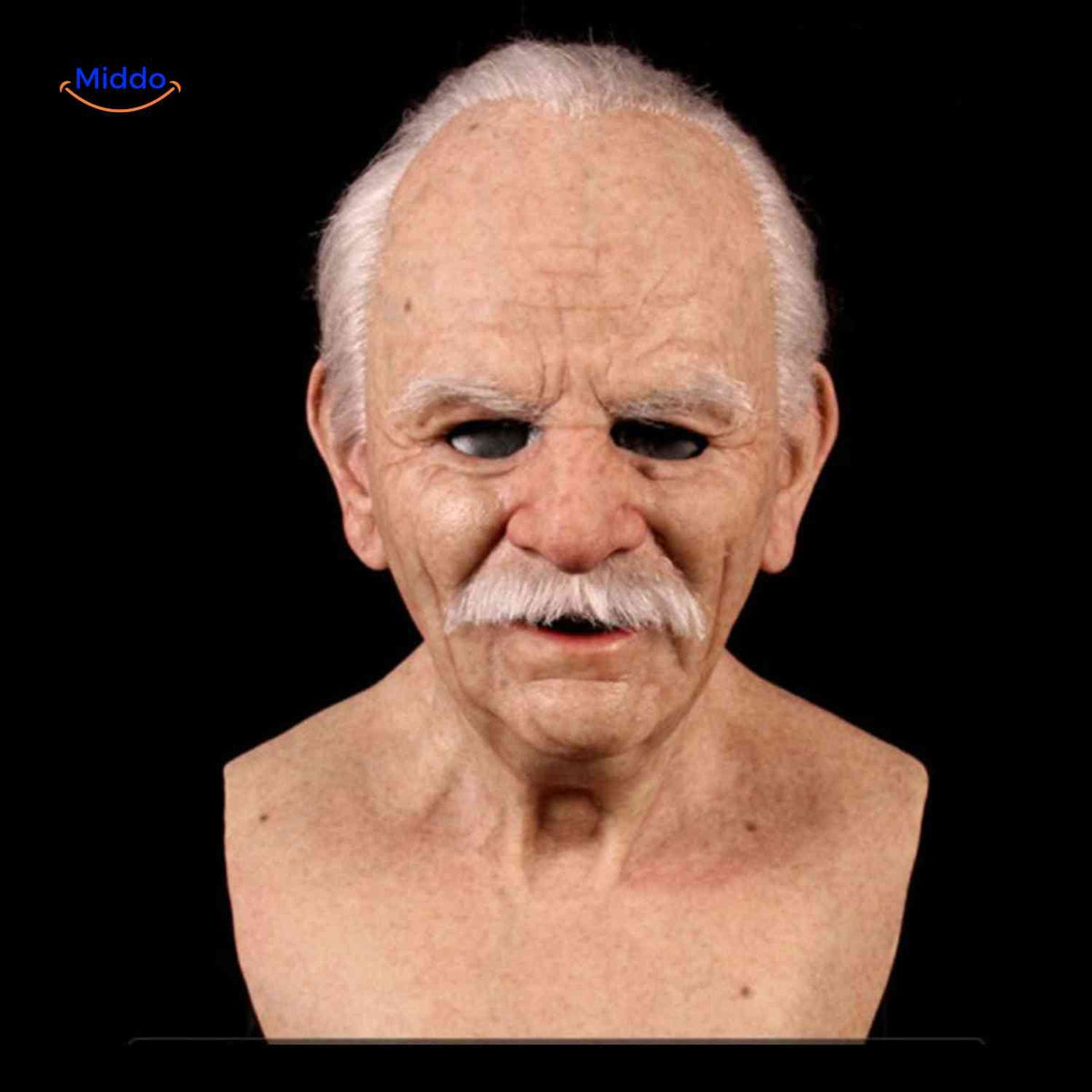Latex Volledig Gezichtsmasker Oudere Man Realistisch Halloween Karakter Vermomming met Baard Feest Kostuum | Sulvida