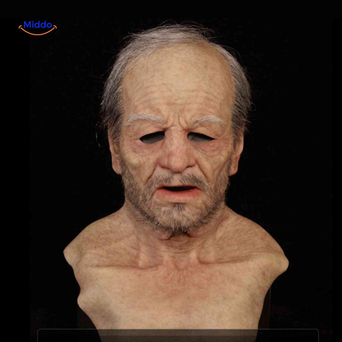 Latex Volledig Gezichtsmasker Oudere Man Realistisch Halloween Karakter Vermomming met Baard Feest Kostuum | Sulvida