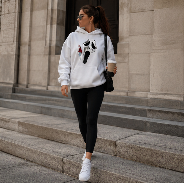 Hoodie met Dubbelzijdige Opdruk Unisex Fleece Trui Gothic Streetwear Casual Sweatshirt Mannen Vrouwen | Sulvida