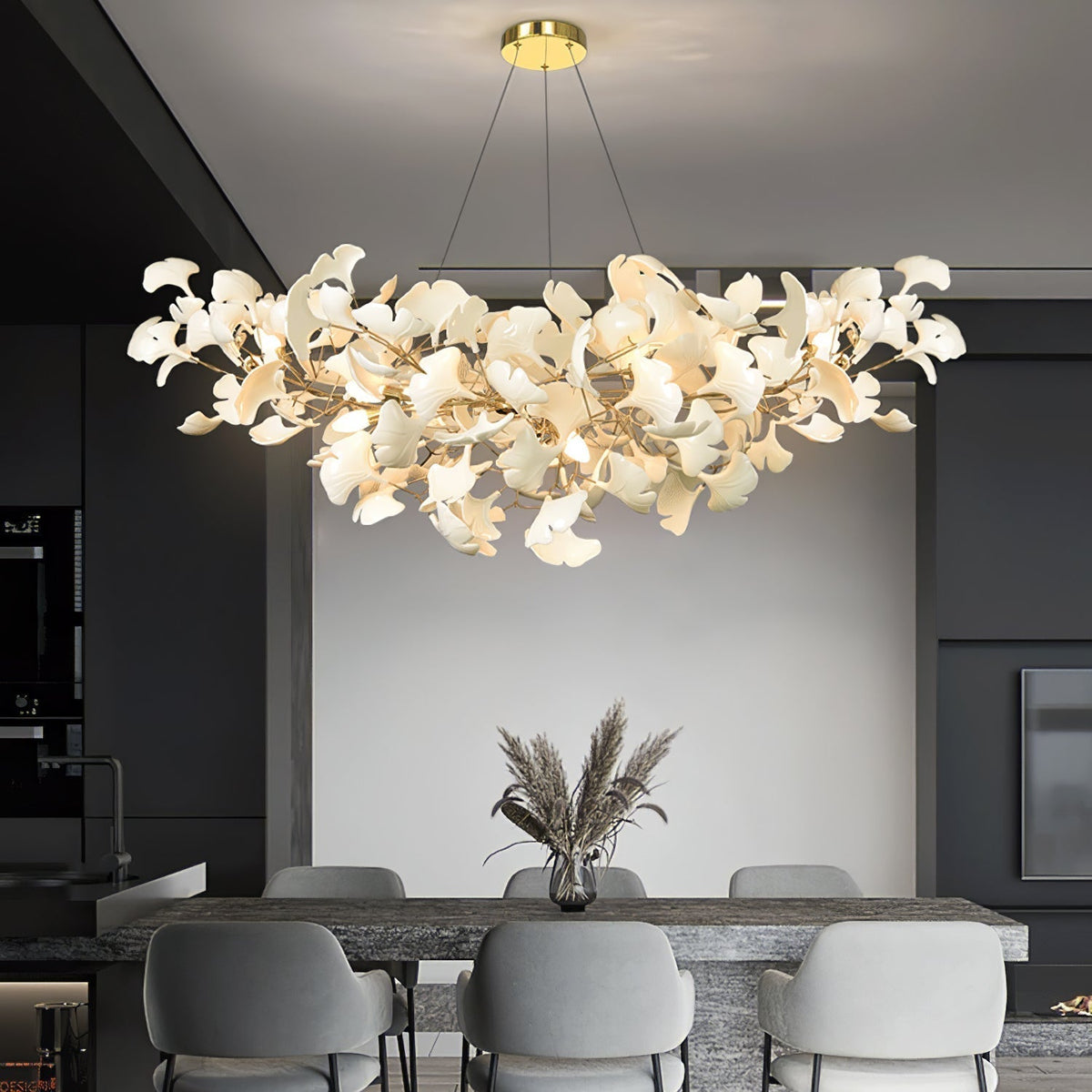 Keramische Hanglamp U-Vorm Goud Nikkel Metaal Kroonluchter Woonkamer Slaapkamer Decoratief Interieur | Sulvida